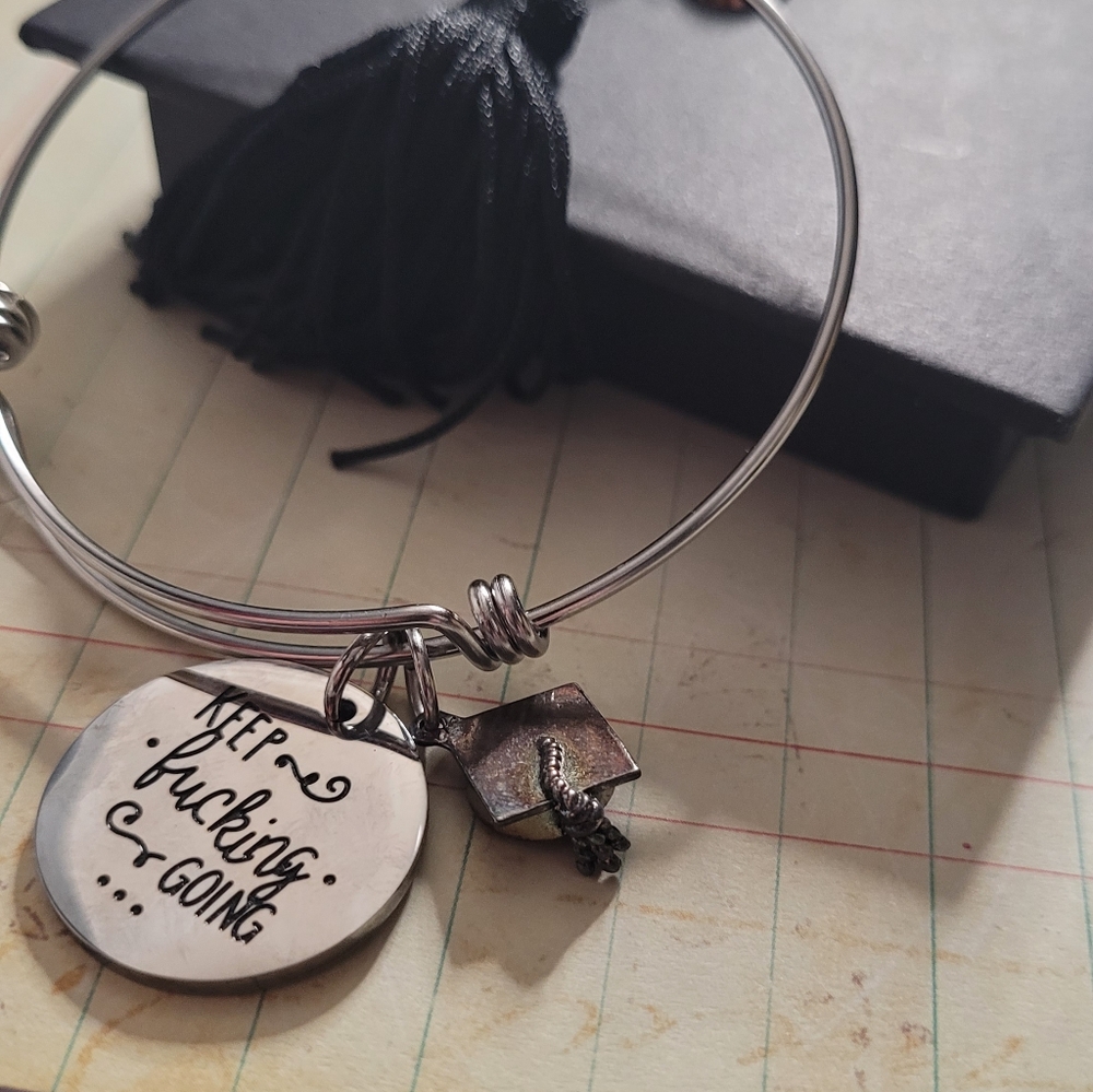 Motivational Graduation Charm Bracelet